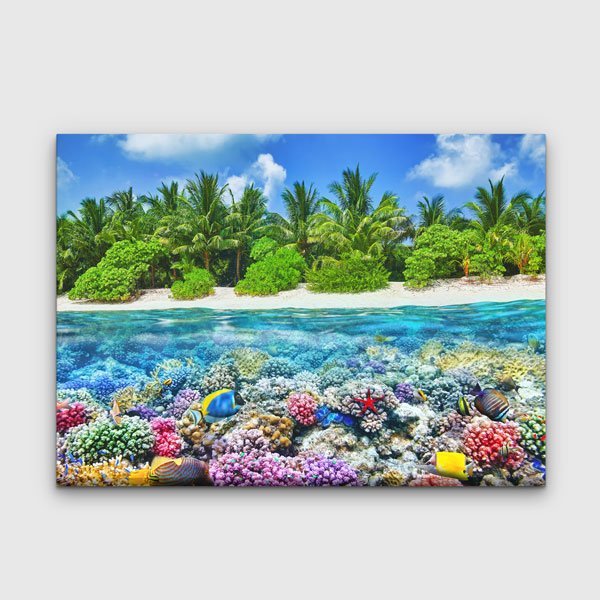 interior-wall-design-13331-00 Tropikal Sahil ve Mercan Resifi Kanvas Tablo 13331