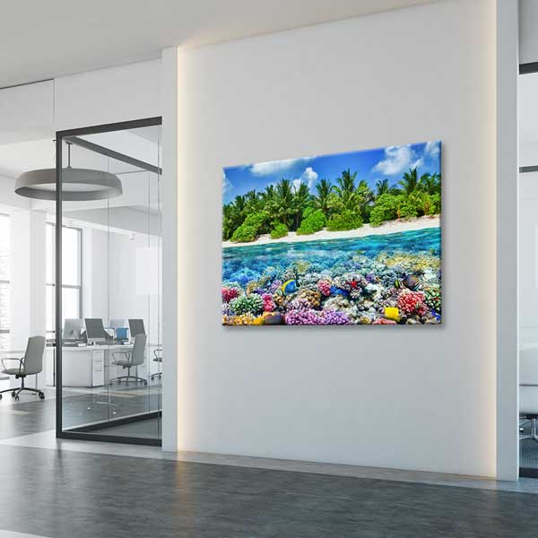 Tropikal Sahil ve Mercan Resifi Kanvas Tablo 13331