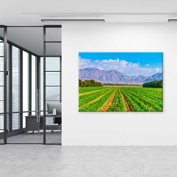 Dağ Manzarası ve Yeşil Tarım Arazisi Kanvas Tablo 13348