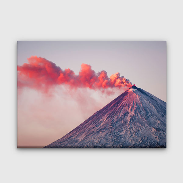 Gün doğumunda karlarla kaplı dağ zirvelerini gösteren dekoratif manzara kanvas tablo. 13371