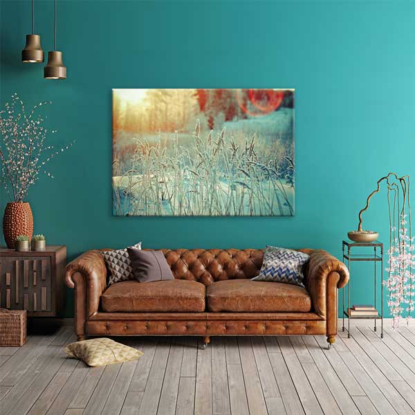 Kış Manzarası Kar ve Güneş Duvar Tablosu 13379