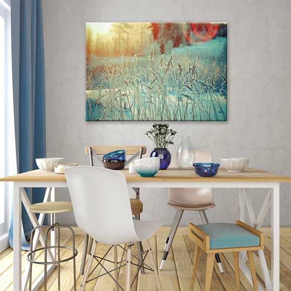 Kış Manzarası Kar ve Güneş Duvar Tablosu 13379