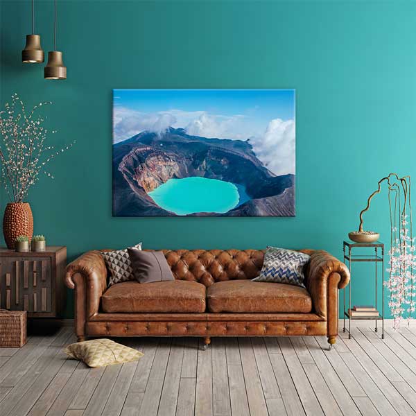 Turkuaz Krater Gölü Kanvas Tablo 13384