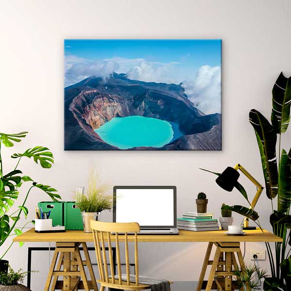 Turkuaz Krater Gölü Kanvas Tablo 13384