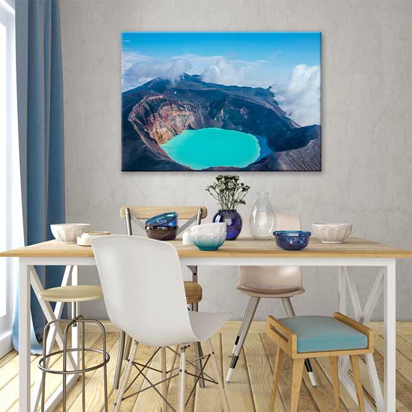 Turkuaz Krater Gölü Kanvas Tablo 13384
