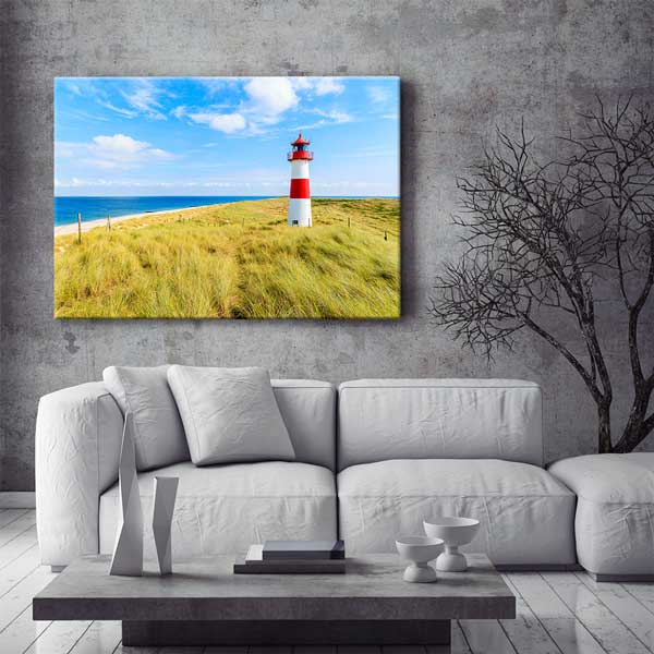 Deniz Feneri ve Sahil Manzarası Duvar Tablosu 13399