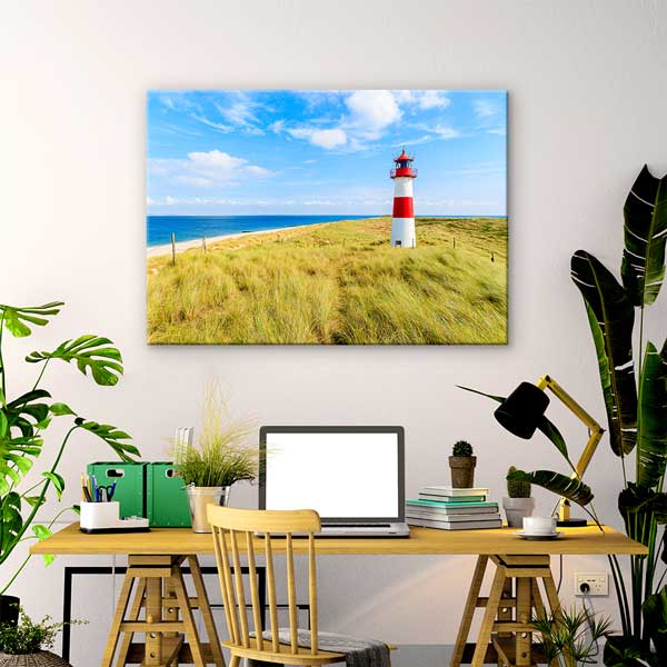 Deniz Feneri ve Sahil Manzarası Duvar Tablosu 13399