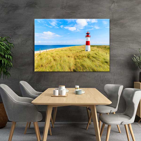 Deniz Feneri ve Sahil Manzarası Duvar Tablosu 13399