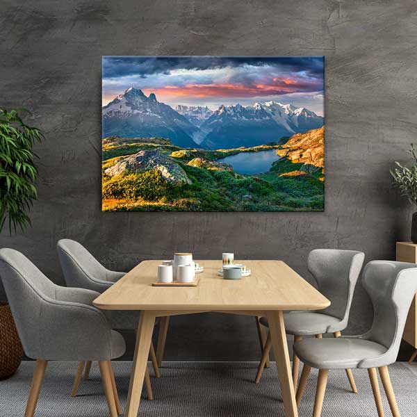 Alpler Zirveleri ve Dağ Gölü Manzarası Duvar Tablosu 13406