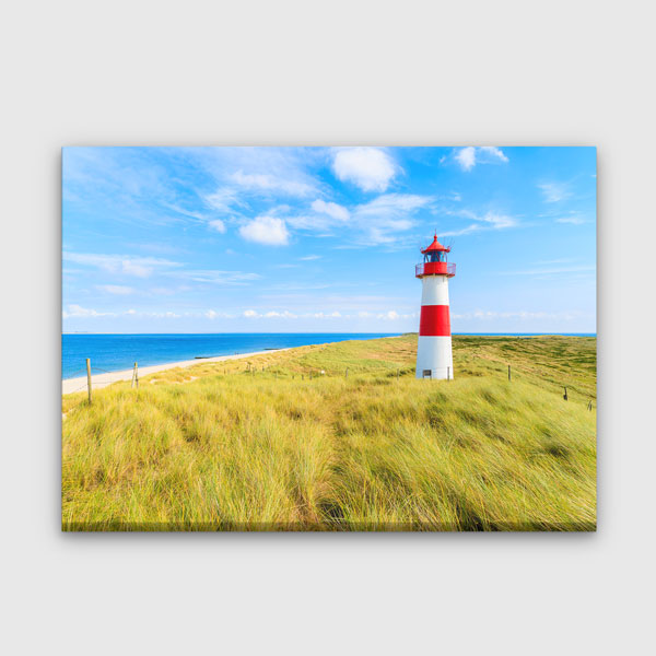interior-wall-design-13410-00 Deniz Feneri ve Sahil Çayırı Manzarası Duvar Tablosu 13410