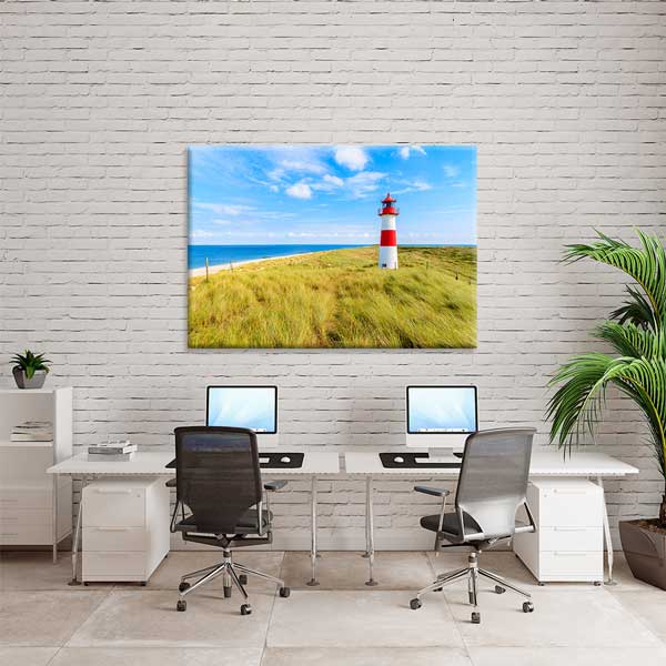 interior-wall-design-13410-03 Deniz Feneri ve Sahil Çayırı Manzarası Duvar Tablosu 13410