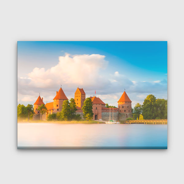 Trakai Kalesi Gün Batımı Manzarası Kanvas Tablo 13422