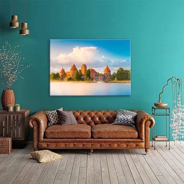 Trakai Kalesi Gün Batımı Manzarası Kanvas Tablo 13422