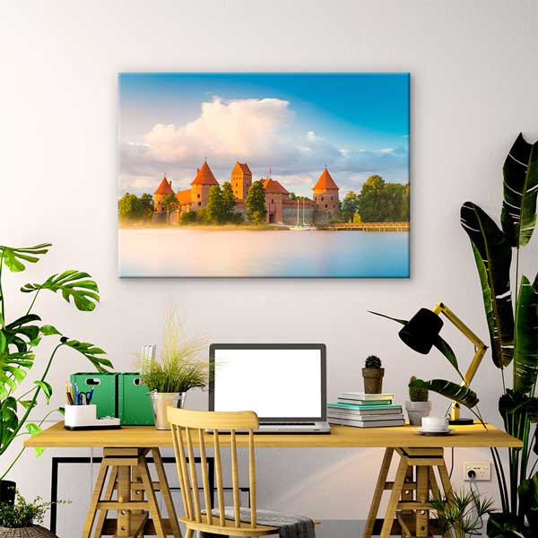 Trakai Kalesi Gün Batımı Manzarası Kanvas Tablo 13422