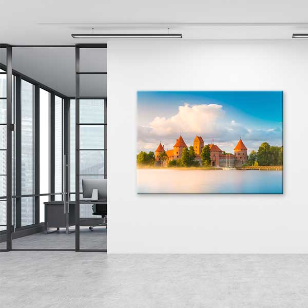 Trakai Kalesi Gün Batımı Manzarası Kanvas Tablo 13422