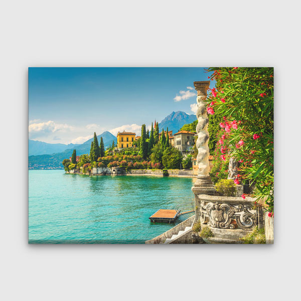 interior-wall-design-13428-00 Göl Kıyısı Mimari Yapılar ve Dağ Manzarası Kanvas Tablo 13428