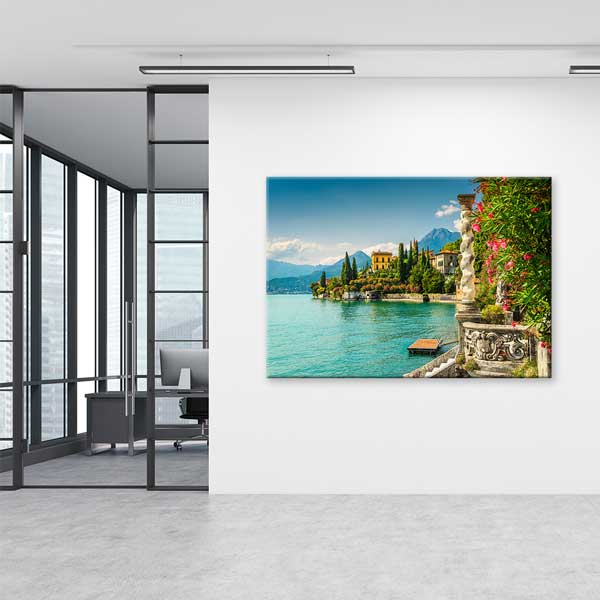 interior-wall-design-13428-04 Göl Kıyısı Mimari Yapılar ve Dağ Manzarası Kanvas Tablo 13428