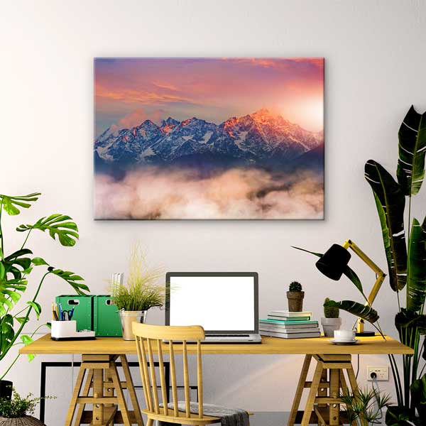 Dağ Manzarasında Gün Doğumu Kanvas Tablo 13431