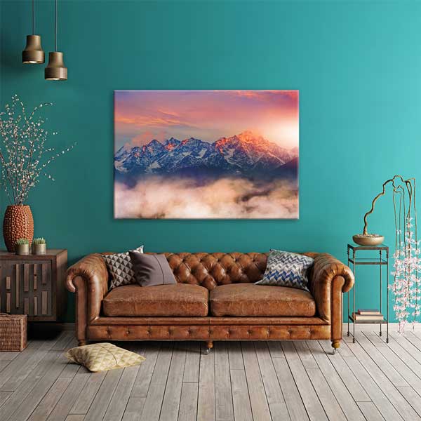 Dağ Manzarasında Gün Doğumu Kanvas Tablo 13431