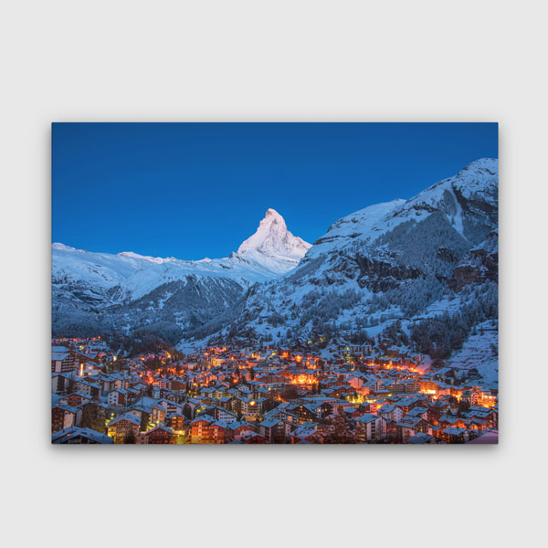 interior-wall-design-13432-00 Zermatt Gece Manzarası Kanvas Tablo 13432