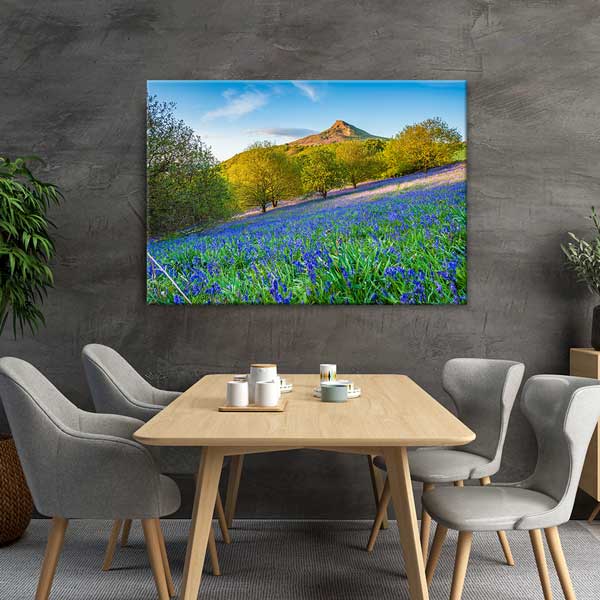 Mor Çiçekli Dağ Manzarası Kanvas Tablo 13437