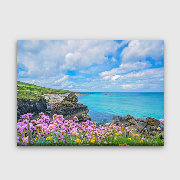 Çiçekli Sahil Manzarası Kanvas Tablo 13440