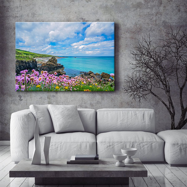 Çiçekli Sahil Manzarası Kanvas Tablo 13440