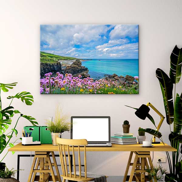 Çiçekli Sahil Manzarası Kanvas Tablo 13440