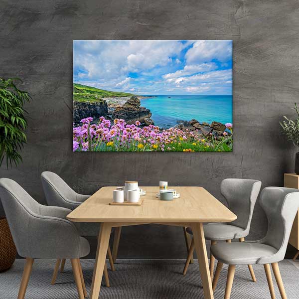 Çiçekli Sahil Manzarası Kanvas Tablo 13440