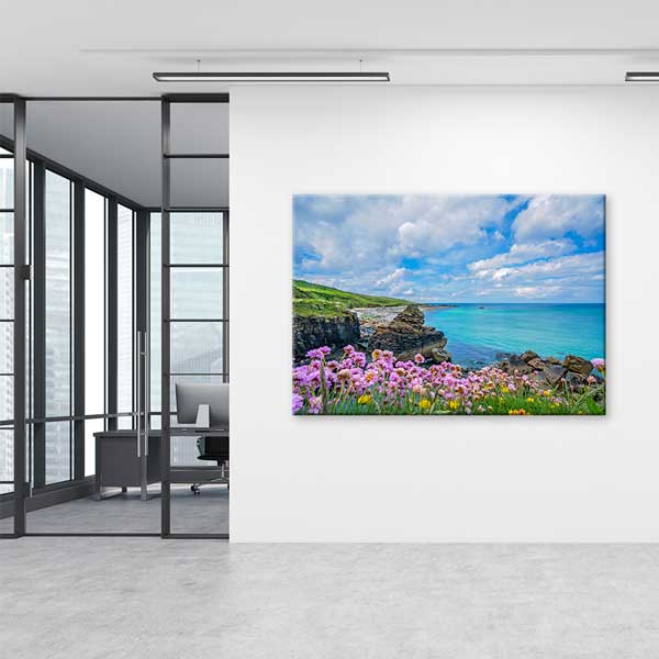 Çiçekli Sahil Manzarası Kanvas Tablo 13440
