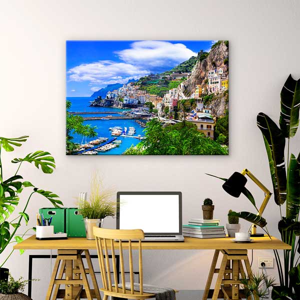 interior-wall-design-13446-02 Amalfi Sahili & Akdeniz Manzarası Kanvas Tablo 13446