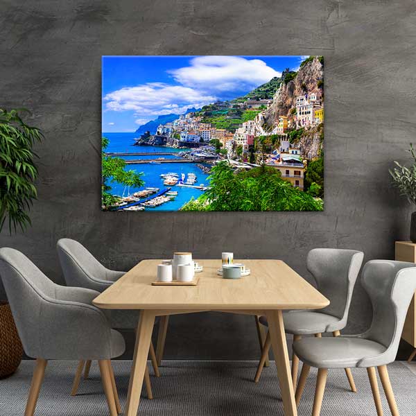 interior-wall-design-13446-03 Amalfi Sahili & Akdeniz Manzarası Kanvas Tablo 13446