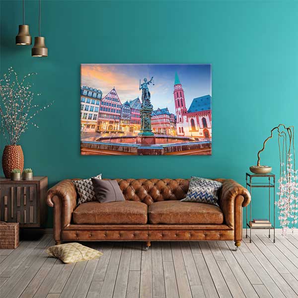 Frankfurt Römer Meydanı Tarihi Binalar Kanvas Tablo 13478