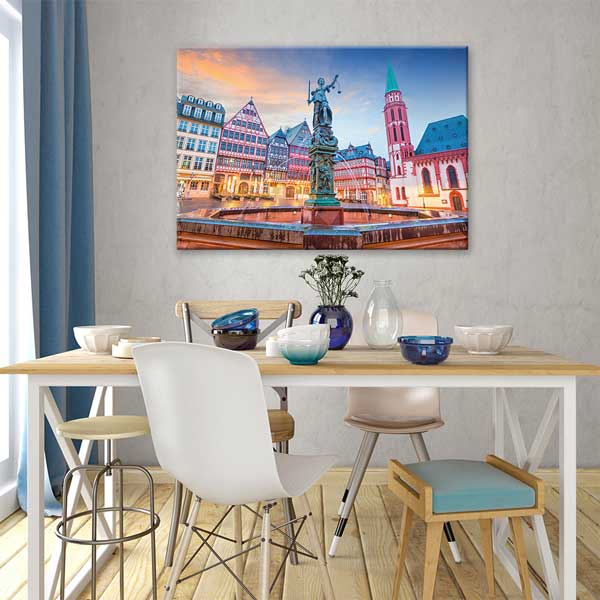 Frankfurt Römer Meydanı Tarihi Binalar Kanvas Tablo 13478