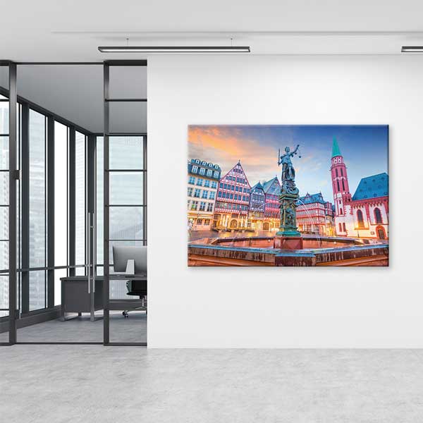 Frankfurt Römer Meydanı Tarihi Binalar Kanvas Tablo 13478