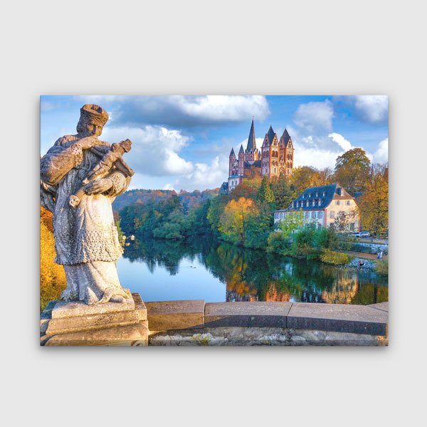 Limburg Katedrali ve Heykel Manzarası Kanvas Tablo 13519