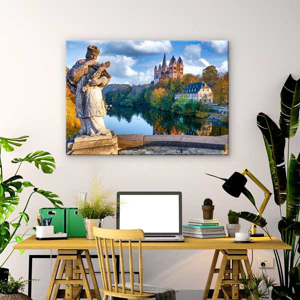 Limburg Katedrali ve Heykel Manzarası Kanvas Tablo 13519