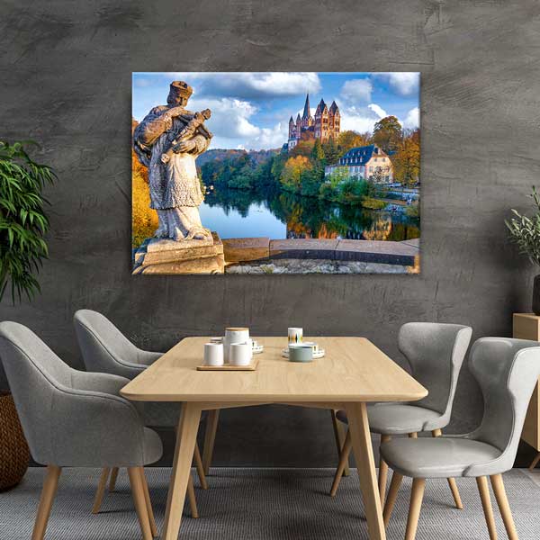 Limburg Katedrali ve Heykel Manzarası Kanvas Tablo 13519