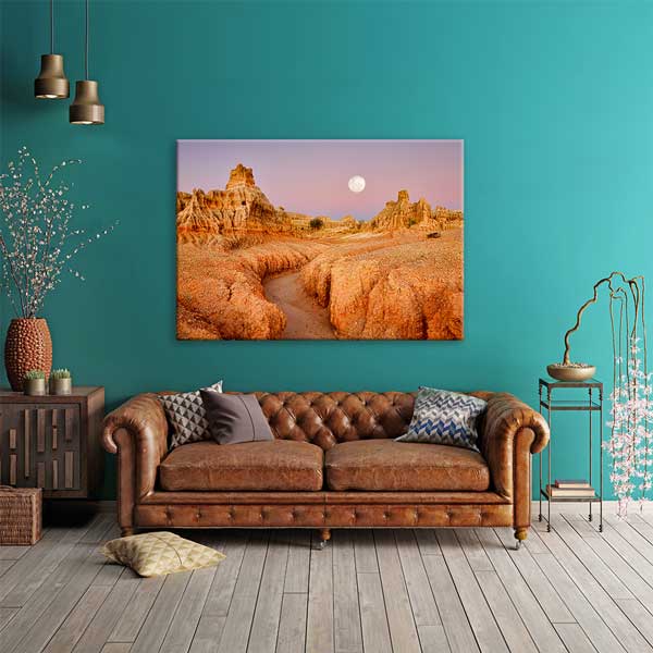 Çöl ve Ay Manzaralı Fotoğraf Sanatı Kanvas Tablo 13548