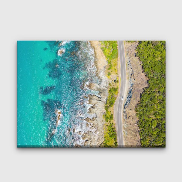 Kıyı Yolu ve Turkuaz Deniz Fotoğraf Sanatı Kanvas Tablo 13552