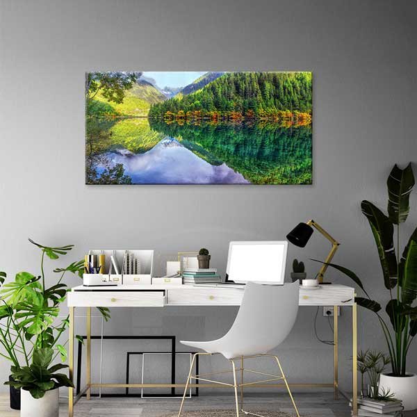 Yansımalı Dağ Gölü Manzara Kanvas Tablo – 13653