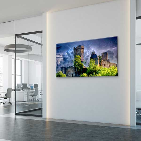 Fırtına Altında Orta Çağ Kalesi Manzara Kanvas Tablo – 13742