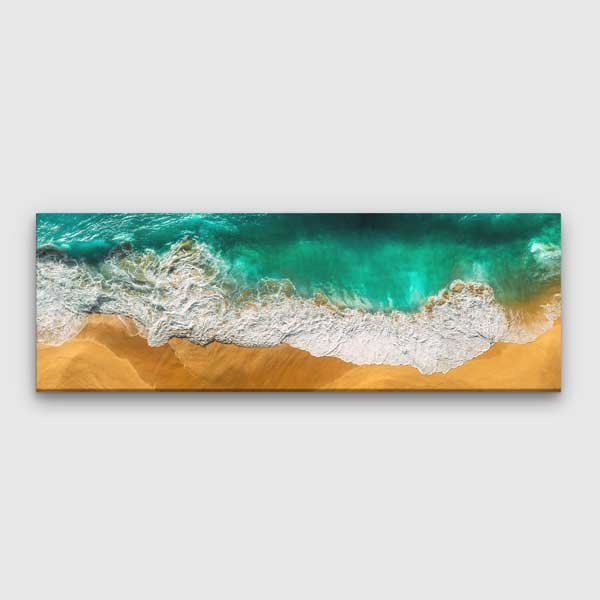 Turkuaz Deniz ve Sahil Panoramik Kanvas Tablo 13777