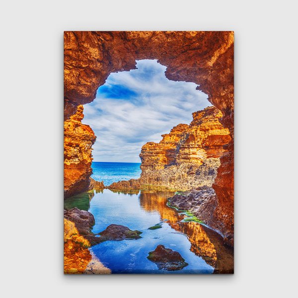 Doğal Kaya Kemeri ve Deniz Manzarası Fotoğraf Sanatı Kanvas Tablo 13859
