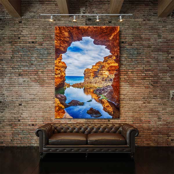 interior-wall-design-13859-01 Doğal Kaya Kemeri ve Deniz Manzarası Fotoğraf Sanatı Kanvas Tablo 13859