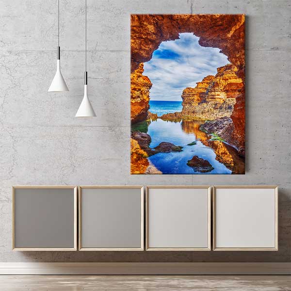 interior-wall-design-13859-03 Doğal Kaya Kemeri ve Deniz Manzarası Fotoğraf Sanatı Kanvas Tablo 13859