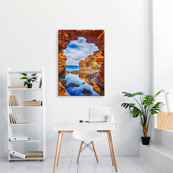 interior-wall-design-13859-04 Doğal Kaya Kemeri ve Deniz Manzarası Fotoğraf Sanatı Kanvas Tablo 13859