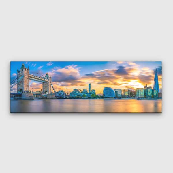 Londra Tower Bridge Gün Batımı Manzara Kanvas Tablo 13875