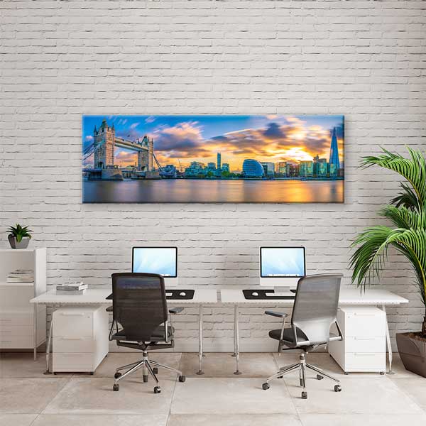 Londra Tower Bridge Gün Batımı Manzara Kanvas Tablo 13875