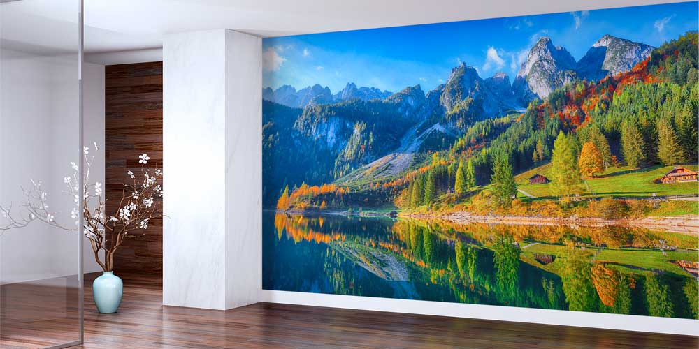 Sonbahar Dağ ve Göl Manzaralı Avrupa Duvar Kağıdı 13010